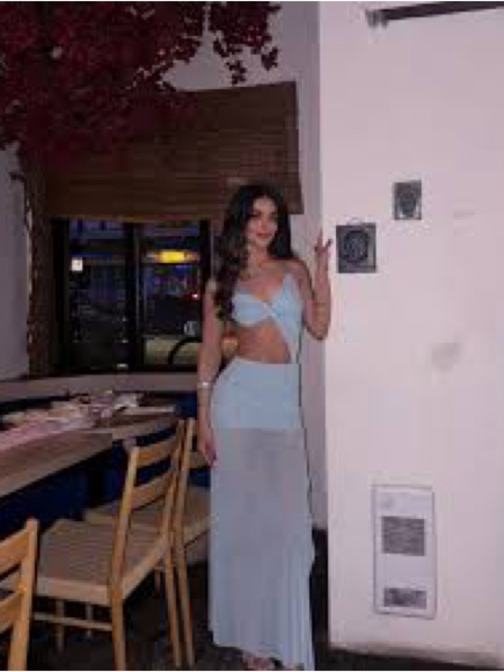 Light Blue Cutout Maxi Dress XS- never worn! - Picture 4 of 7